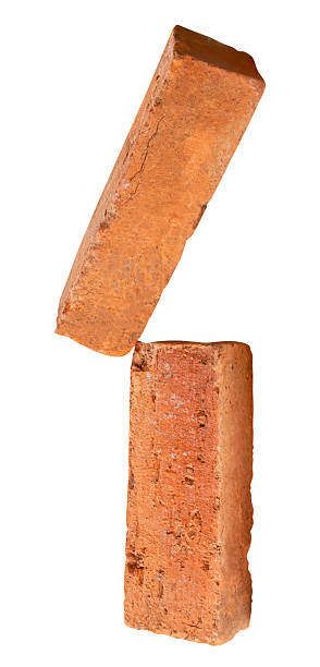 Old Red Brick Isolated on White