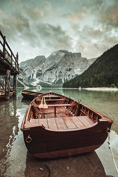 istock vintage boat at braies lake 2215257644