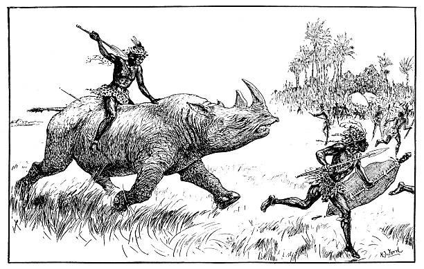 Antique fable illustration: Rhinoceros