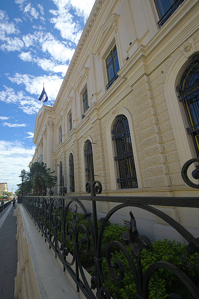 istock Palace with large windows and a beautiful railing 2215263457