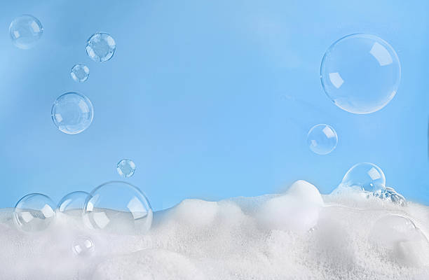 istock Bubbles with soap Foam Against a Soft and Calming Blue Background 2215264864