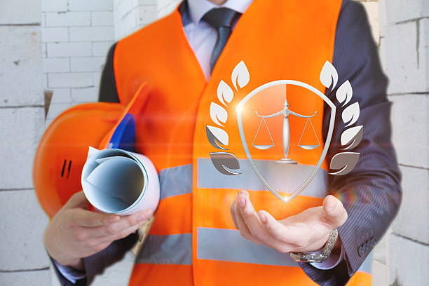 Builder symbolizes legal protection in construction.