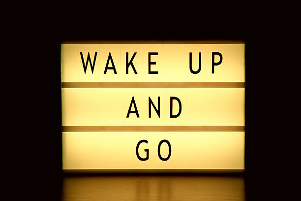 istock Lightbox with words Wake Up And Go 2215268814