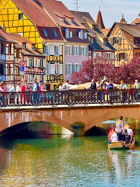 Colmar, France: 05/15/2025 - Colmar is a town in the Alsace region of northeastern France, near the German border. Its old town has cobblestone streets lined with half-timbered medieval and Renaissance buildings.