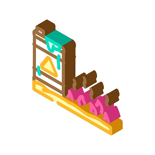 burned grass near containers chemical pollution isometric icon vector illustration burned grass near containers chemical pollution isometric icon vector. burned grass near containers chemical pollution sign. isolated symbol illustration persistent organic pollutants stock illustrations