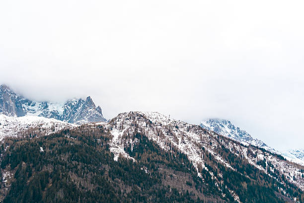 aerial view of the mont blanc peaks in Courmayeur