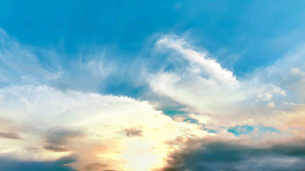 istock Blue sky and soft clouds background at sunset or sunrise. 2215279196