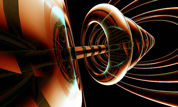 istock Geometric background with Brown Glass abstract waves 2215282103