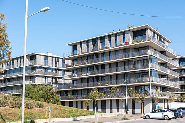istock Modern apartment buildings in a housing development area 2215284087
