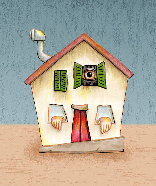 istock House with eye and hands poking out from its windows 2215286975