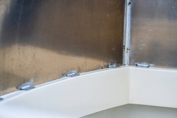 istock close-up of welded metal structure with bolts.. 2215287201