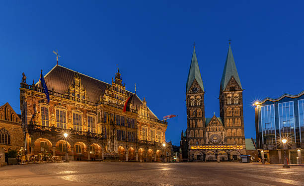 Town Hall and Cathedral at the Blue Hour in Bremen