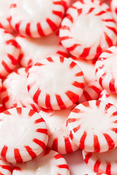 istock Sweet Red and White Peppermint Candy 2215304769