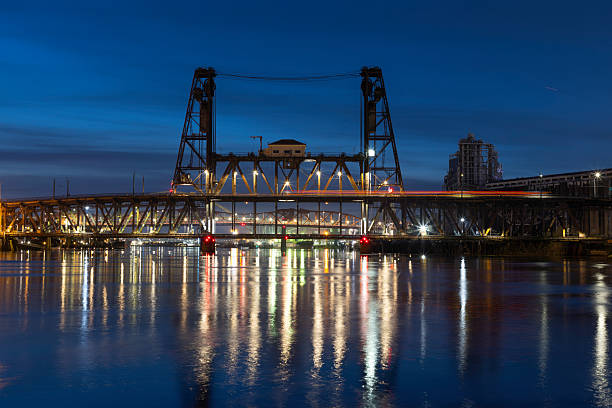 istock Portland Steel Bridge at dusk. 2215305916
