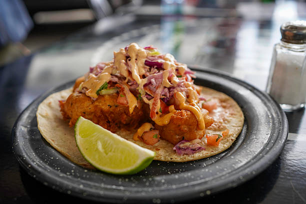 istock closeup view of fish taco 2215307159
