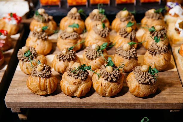 istock Savory Cream Puffs with Mushroom Mousse and Garnish. 2215307567