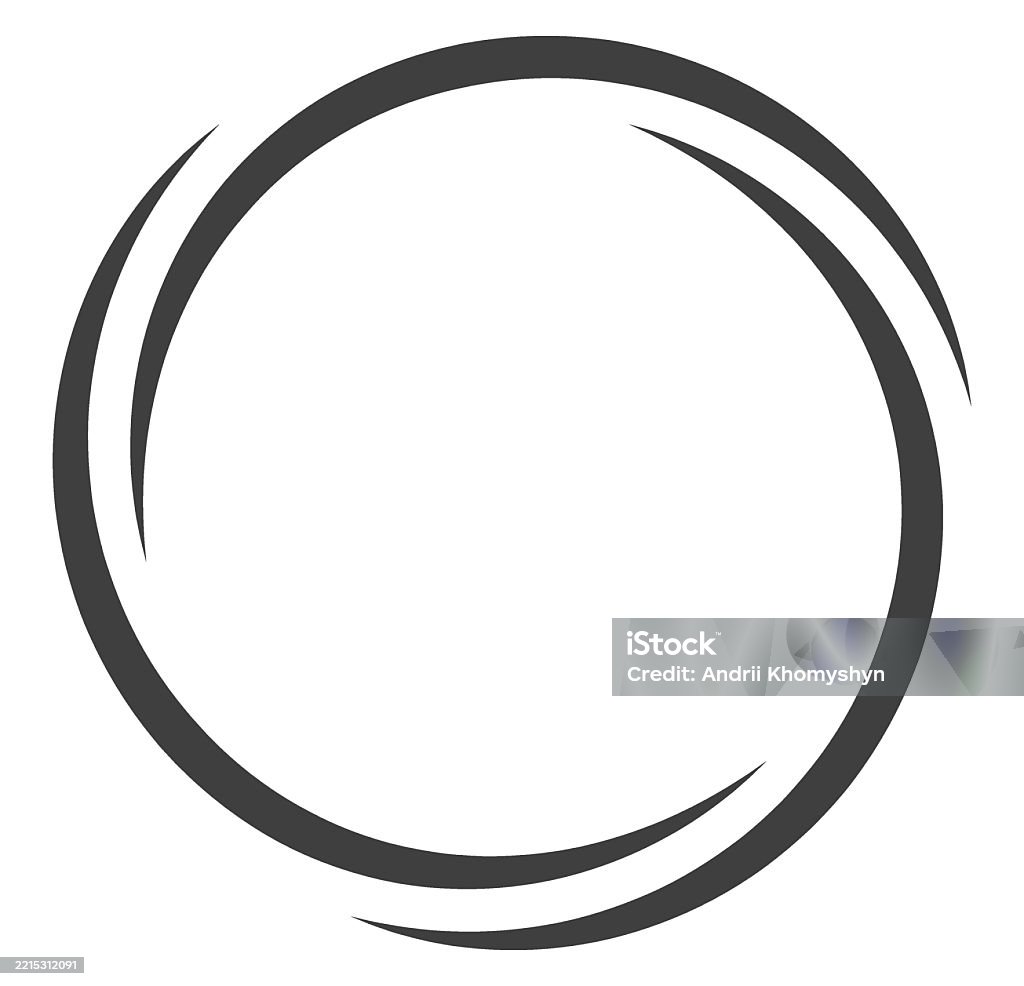 Connection Circle Frame Round Frame Black And White Vector Ornament Graphic Border Doodle Ring ...