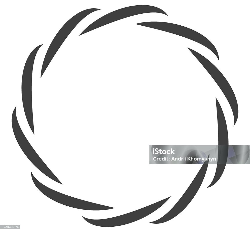 Connection Circle Frame Round Frame Black And White Vector Ornament Graphic Border Doodle Ring ...