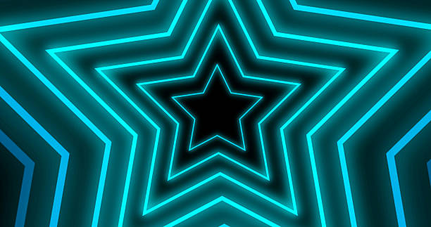 istock Award show retro style stage decorator background loop neon stars changing. 3d party golden stage for music, television, films. Best actor actress showcasing luxury ceremony bg. Winner announcement 2215326583