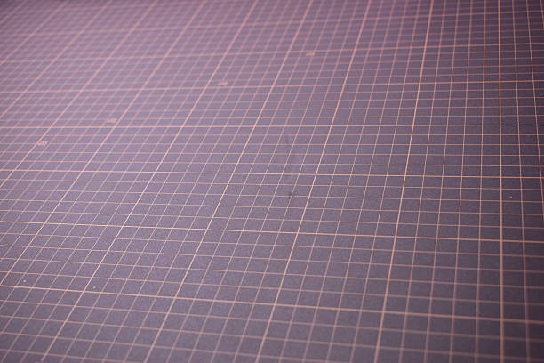 black cutting mat board background with line and scale measure guide pattern for object art design, tool equipment of diy craft work