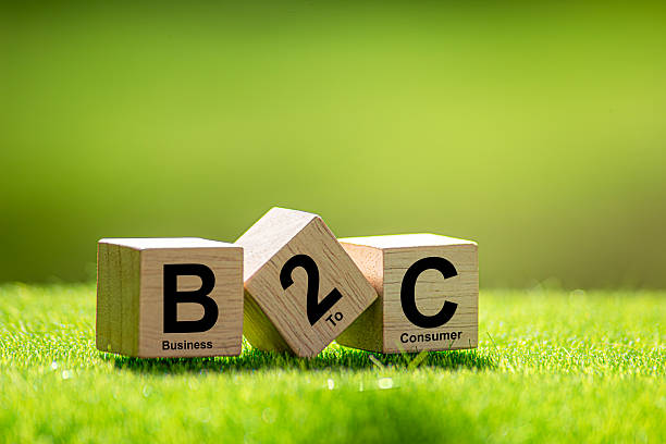 istock B2C text on wooden cube on nature background. Business to consumer concept. 2215331025