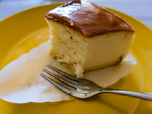 Sliced Japanese cheesecake