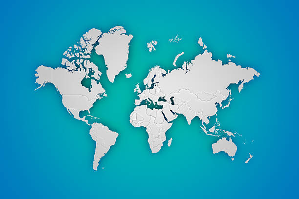 istock 3D world map to use as a background for articles or background images. 2215339504