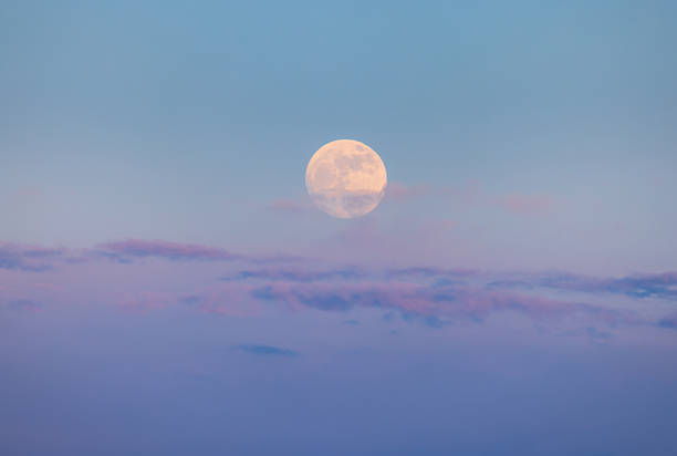 istock Full Flower Moon rises in a deep blue May sky 2215342216