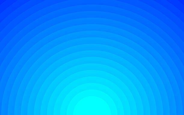 Abstract blue background with concentric circles for a visually tunnel design abstract with blue gradients colors simulating water ocean. Background rings for brochure, business card, event, website