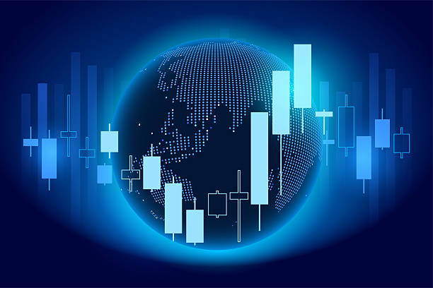 istock Digital Globe with Rising Stock Exchange Graph Backgrounds representing World Economic and Investment Technology Concept. Innovation of Trading Futuristic Worldwide. 2215344112
