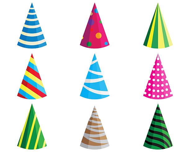 istock Party different hats collection for a birthday celebration, new year and other holidays. Vector illustration 2215347363