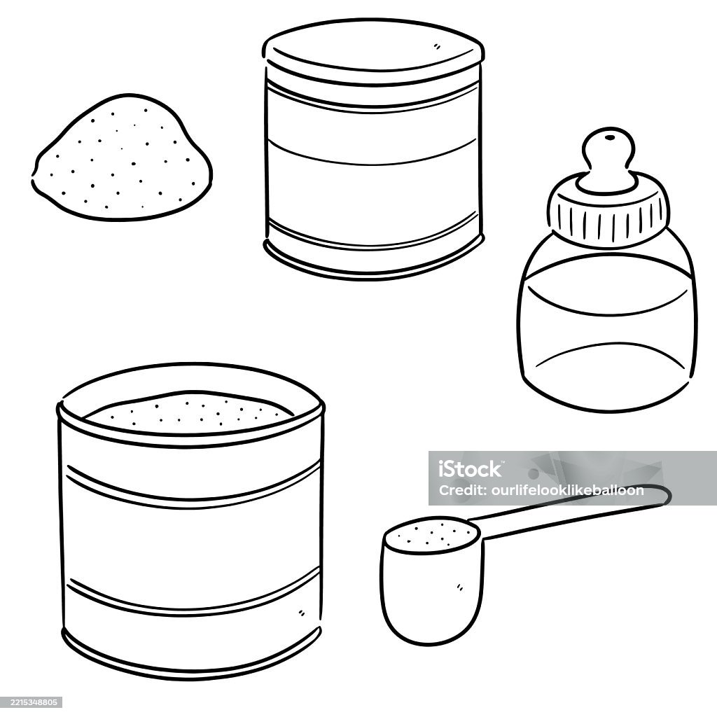 Vector Set Of Milk Powder Stock Illustration - Download Image Now ...