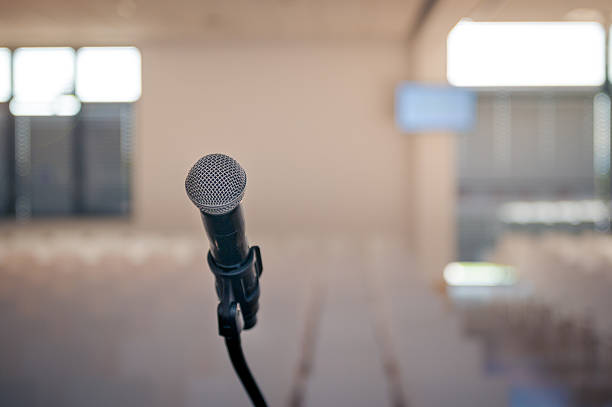 Close up microphone at wedding