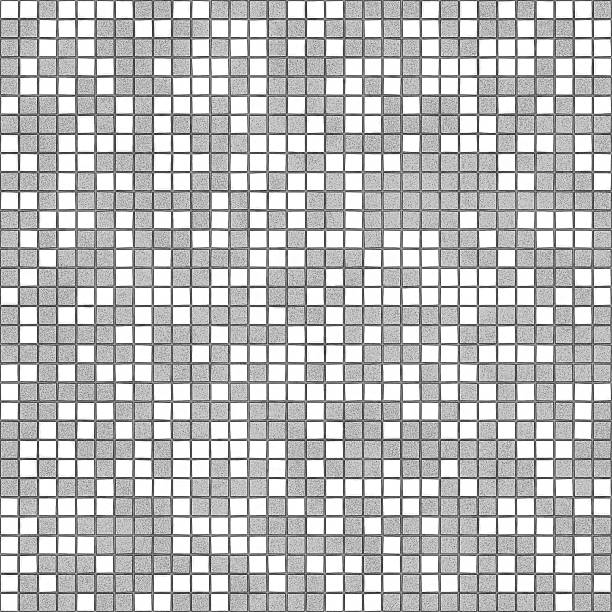 Repeating geometric pattern creates diagonal lines using gray and white square tiles, ideal for backgrounds and textures