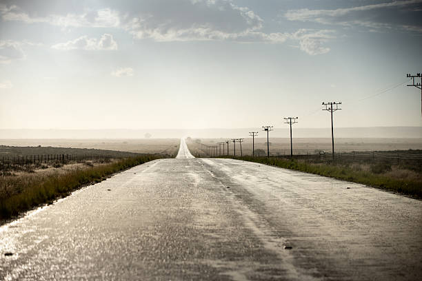 istock Wet highway just after a storm 2215356272