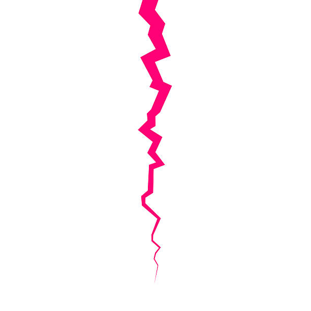 stockillustraties, clipart, cartoons en iconen met abstract pink crack, zigzag line, fault line, graphic design, vector illustration, geometric pattern - breuklijn