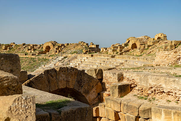 A picture of the Roman Amphitheater at the Archaeological Site of Uthina.