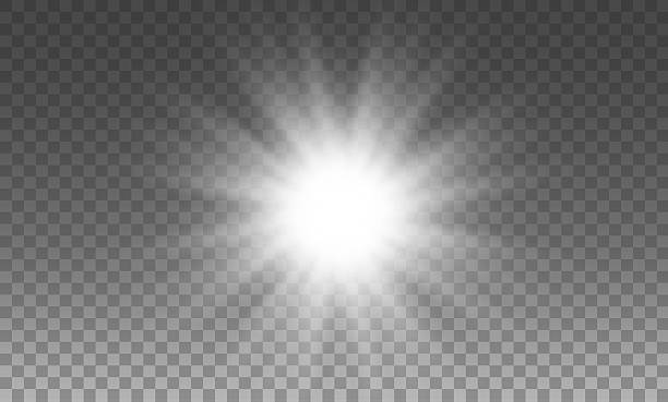 glowing star with flare sparkle and shine on bright white background featuring light flash magic starlight effect glitter beam abstract design explosion