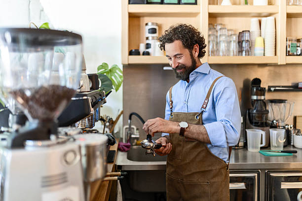 istock Modern Entrepreneur in Coffee Business Setting 2215366079