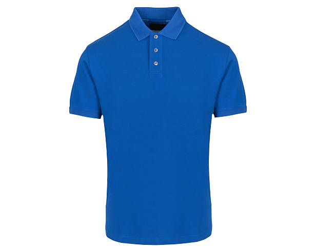 istock Plain Blue Polo Shirt on White Background 2215379390