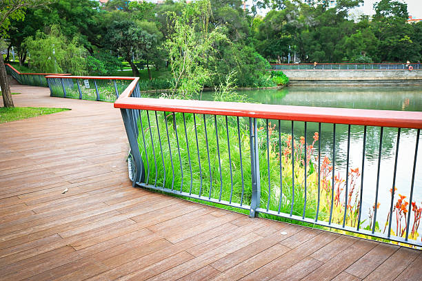 Wooden bridge in the park