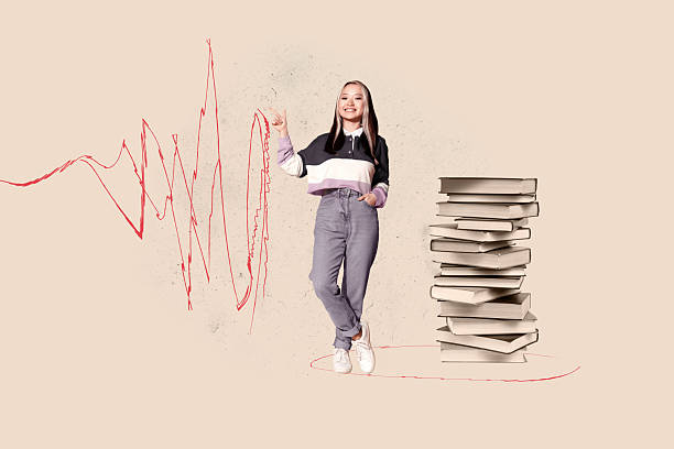 istock Collage of smiling young student standing confidently beside stack of book symbolizing study knowledge education 2215385713