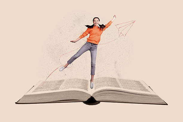 istock Collage of smiling young student standing confidently over open book symbolizing study knowledge education 2215390732