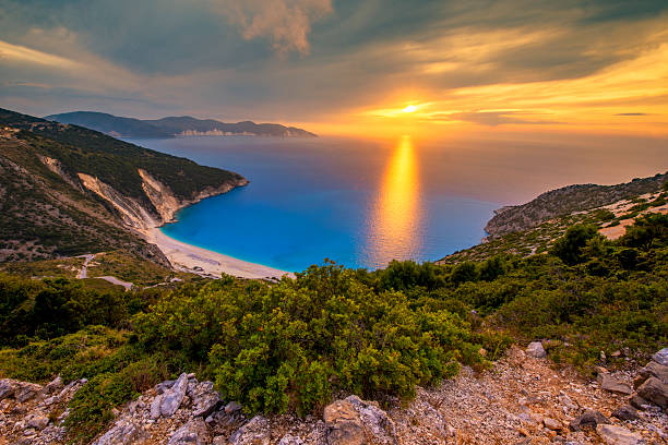 istock Beautiful summer sunset on Mirtos beach in Greece 2215413613