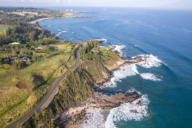 istock Aerial view of coastal highway, Honoapiilani Highway 2215417849
