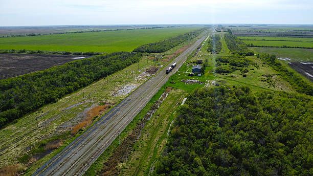 istock Aerial View of Train Tracks 2215417875