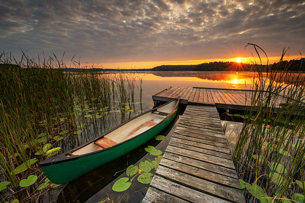 istock Beautiful summer sunrise over lake 2215421687