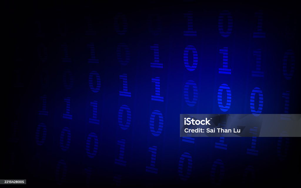 Blue Binary Code Pattern Digital Data Matrix Technology Computer Number ...
