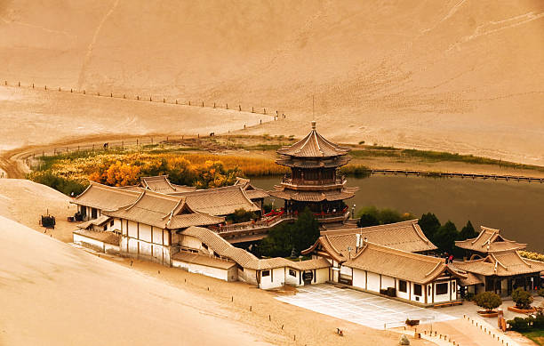 istock Crescent Moon Lake near Dunhuang, China. 2215437145