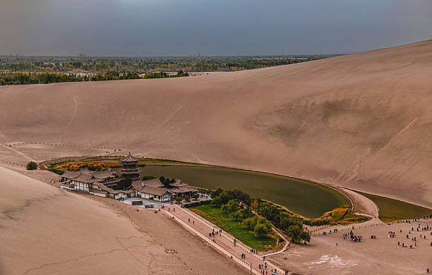 istock Crescent Moon Lake near Dunhuang, China. 2215437149